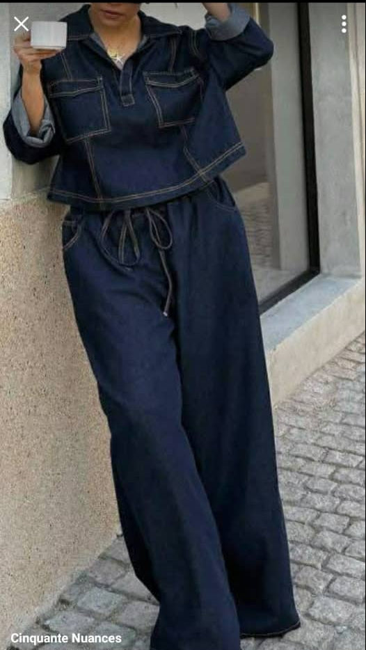 Ensemble jeans  2 pièces  de grande taille