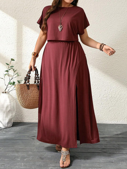 Ensemble dames chic rouge bordeaux